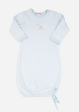 Big Heart Giraffe Baby Gown, Sky Blue