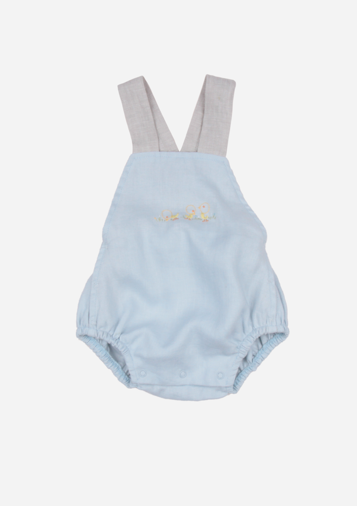 Wandering Chicks Romper, Sky Blue